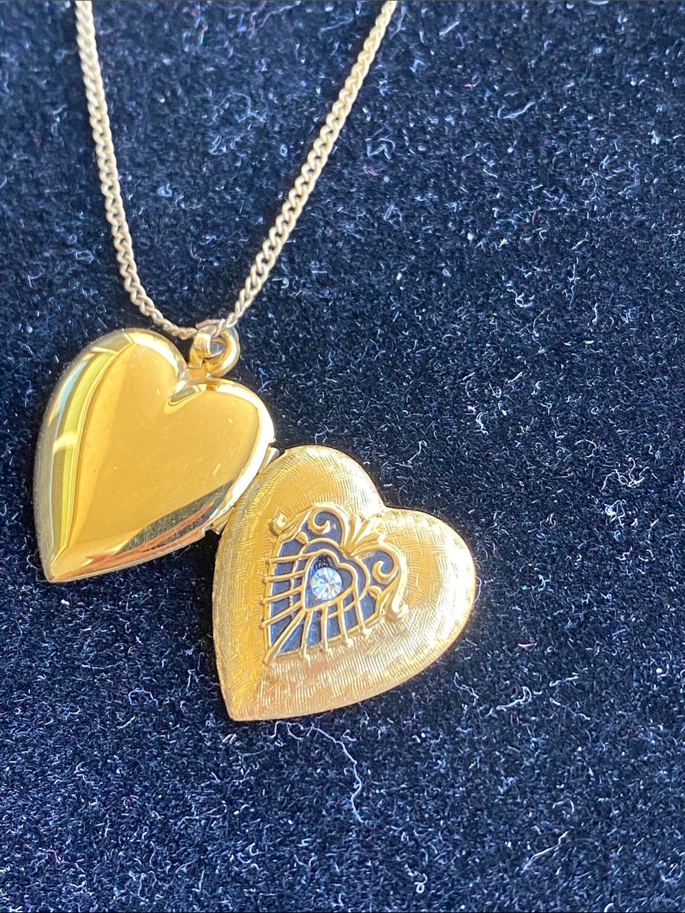 Gold Heart Locket Necklace - Elegant Double Heart Pendant
